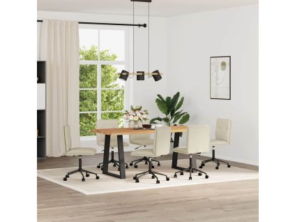 vidaXL Jídelní židle 6 ks krémové umělá kůže