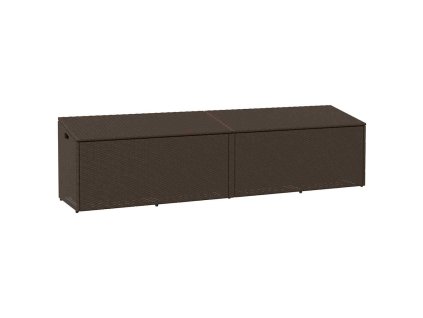 vidaXL Zahradní úložný box hnědý 220x50x58 cm polyratan