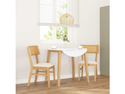 vidaXL Jídelní židle s polštáři 2 ks masivního dřeva s gumou