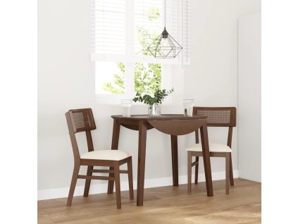 vidaXL Jídelní židle s polštáři 2 ks Hnědá masivní dřevěná guma