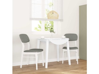 vidaXL Jídelní židle s polštáři 2 ks bílé masivní dřevo gumové