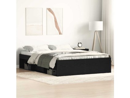 vidaXL Rám postele bez matrace černý dub 140x200 cm kompozitní dřevo