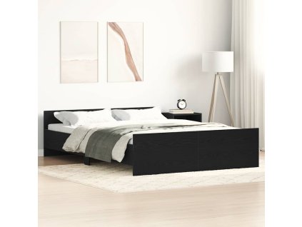 vidaXL Rám postele bez matrace černý dub 120x190 cm kompozitní dřevo