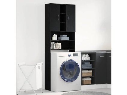 vidaXL Skříňka nad pračku černý dub 64 x 25,5 x 190 cm