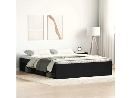 vidaXL Rám postele bez matrace černý dub 160x200 cm kompozitní dřevo