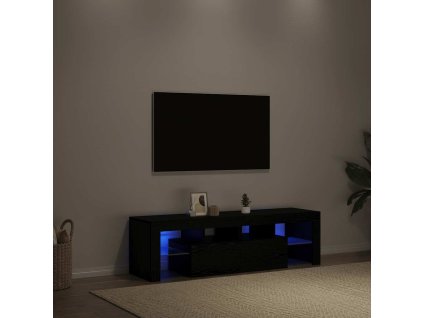 vidaXL TV stolek s LED černý dub 140 x 36,5 x 40 cm kompozitní dřevo