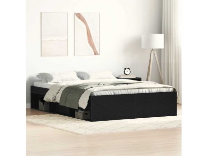 vidaXL Rám postele bez matrace černý dub 120x200 cm kompozitní dřevo