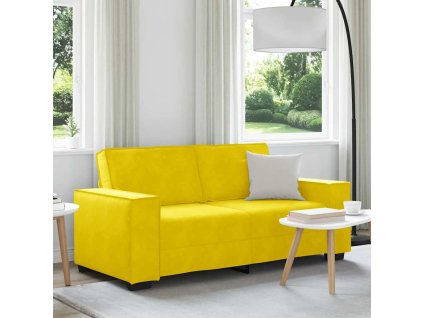 vidaXL 2místná pohovka žlutá 140 cm samet