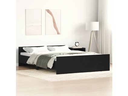 vidaXL Rám postele bez matrace černý dub 140x190 cm kompozitní dřevo