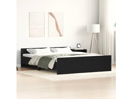 vidaXL Rám postele bez matrace černý dub 160x200 cm kompozitní dřevo