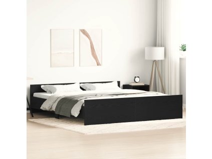 vidaXL Rám postele bez matrace černý dub 200x200 cm kompozitní dřevo