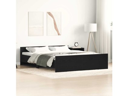 vidaXL Rám postele bez matrace černý dub 150x200 cm kompozitní dřevo