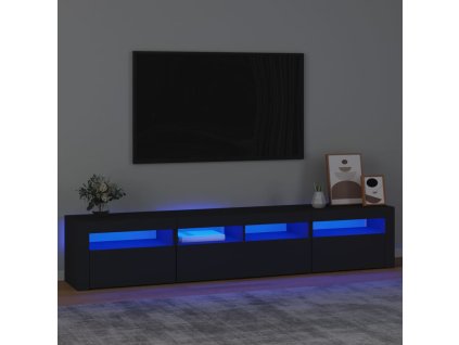 vidaXL TV skříňka s LED osvětlením černá 210 x 35 x 40 cm