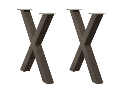 vidaXL Nohy k jídelnímu stolu ve tvaru X, 2 ks, přírodní ocel, 70 x (72-73) cm, ocel