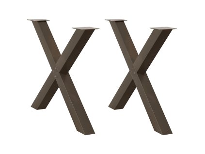 vidaXL Nohy k jídelnímu stolu ve tvaru X, 2 ks, přírodní ocel, 90 x (72-73) cm, ocel