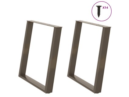 vidaXL Nohy k jídelnímu stolu ve tvaru U, 2 ks, přírodní ocel, 70 x (72-73) cm, ocel