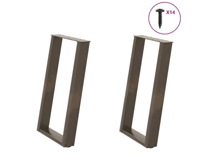 vidaXL Nohy k jídelnímu stolu ve tvaru U, 2 ks, přírodní ocel, 50 x (72-73) cm, ocel