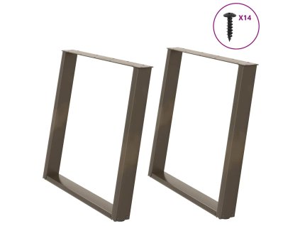 vidaXL Nohy k jídelnímu stolu ve tvaru U, 2 ks, přírodní ocel, 90 x (72-73) cm, ocel