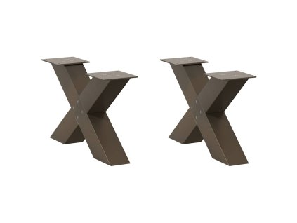 vidaXL Nohy konferenčního stolku ve tvaru X, 2 ks, přírodní ocel, 60 x (30-31) cm, ocel