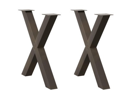 vidaXL Nohy k jídelnímu stolu ve tvaru X, 2 ks, přírodní ocel, 80 x (72-73) cm, ocel