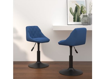 vidaXL Otočné jídelní židle 2 ks modré samet
