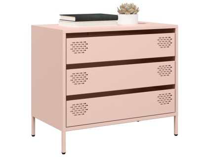 vidaXL Příborník růžový 68 x 39 x 58,5 cm ocel válcovaná za studena