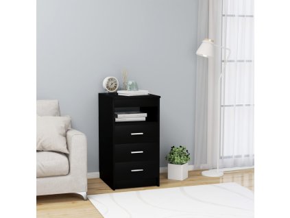 vidaXL Komoda se zásuvkami černá 40 x 50 x 76 cm kompozitní dřevo
