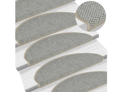 vidaXL Samolepicí nášlapy na schody sisal 15ks 65x21x4cm světle zelené