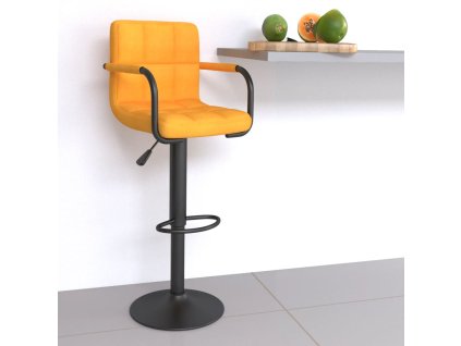 vidaXL Barová židle hořčicově žlutá textil