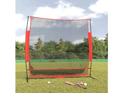 vidaXL Přenosná baseballová síť černá/červená 215x107x216 cm polyester