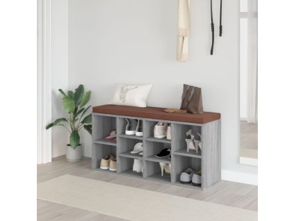 vidaXL Lavice s botníkem šedá sonoma 103x30x48 cm kompozitní dřevo