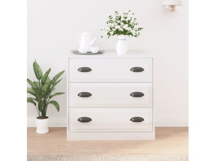 vidaXL Příborník bílý vysoký lesk 70 x 35,5 x 67,5 cm kompozitní dřevo