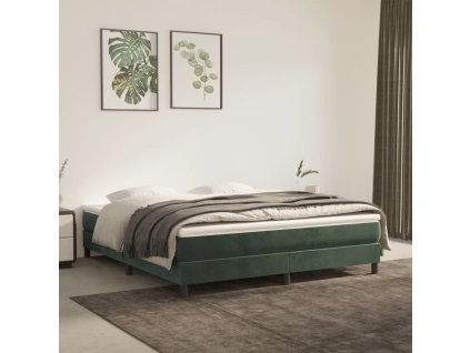 vidaXL Taštičková matrace tmavě zelený 180 x 200 x 20 cm samet