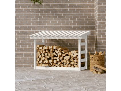 vidaXL Stojan na dřevo bílý 108x64,5x78 cm masivní borovice