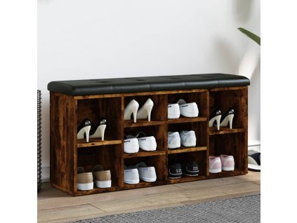 vidaXL Lavice s botníkem kouřový dub 102 x 32 x 50 cm kompozitní dřevo