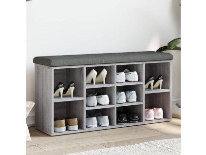 vidaXL Lavice s botníkem šedá sonoma 102 x 32 x 50 cm kompozitní dřevo