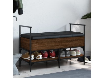 vidaXL Lavice s botníkem hnědý dub 85,5x42x57,5 cm kompozitní dřevo