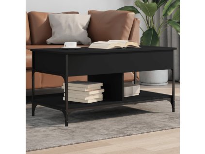 vidaXL Konferenční stolek černý 100x50x50 cm kompozitní dřevo a kov