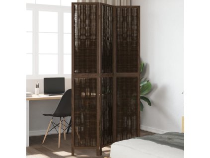 vidaXL Paraván 3dílný tmavě hnědý masivní dřevo pavlovnie