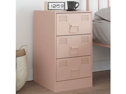vidaXL Noční stolek růžový 34,5 x 39 x 62 cm ocel