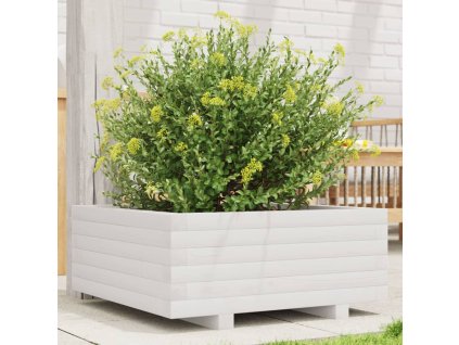 vidaXL Zahradní truhlík bílý 60 x 60 x 26,5 cm masivní borovice