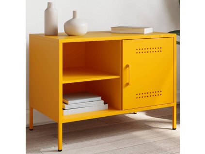 vidaXL TV skříňka hořčicově žlutá 68 x 39 x 50,5 cm ocel