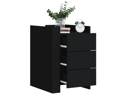vidaXL Noční stolek černý 45 x 50 x 65 cm kompozitní dřevo