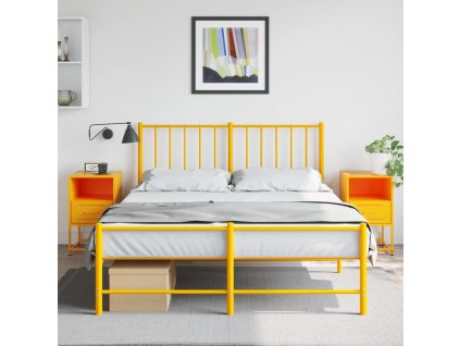 vidaXL Noční stolky 2 ks hořčicově žluté 36 x 39 x 60,5 cm ocel