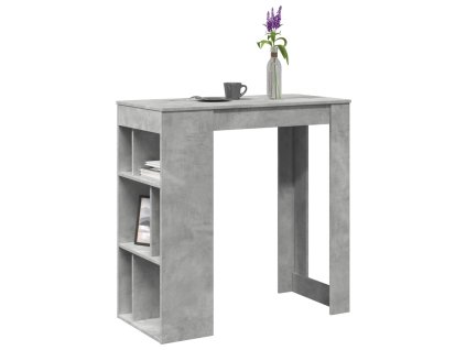 vidaXL Barový stůl s regály betonově šedý 102 x 50 x 103,5 cm kompozit