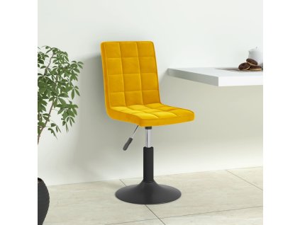 vidaXL Otočné jídelní židle 6 ks hořčicově žluté samet