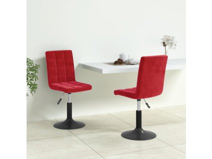 vidaXL Otočné jídelní židle 2 ks vínové samet