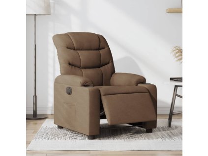 vidaXL Elektrické polohovací křeslo hnědé textil