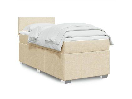 vidaXL Box spring postel s matrací krémová 80 x 200 cm textil