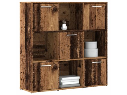 vidaXL Knihovna old wood 90 x 28 x 90 cm kompozitní dřevo